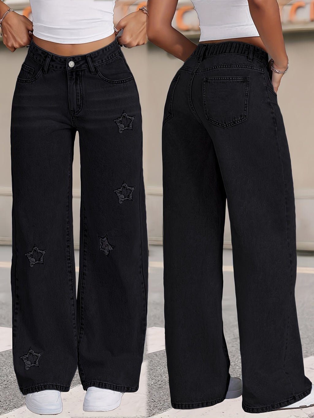 Casual star print jeans