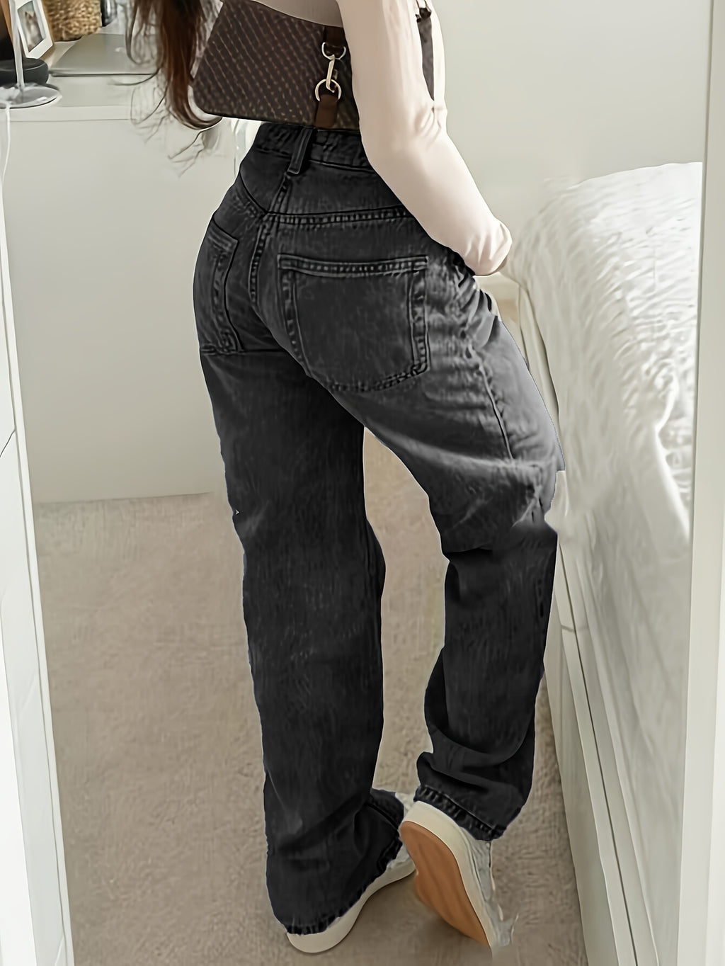 women’s high-waisted wide-leg jeans