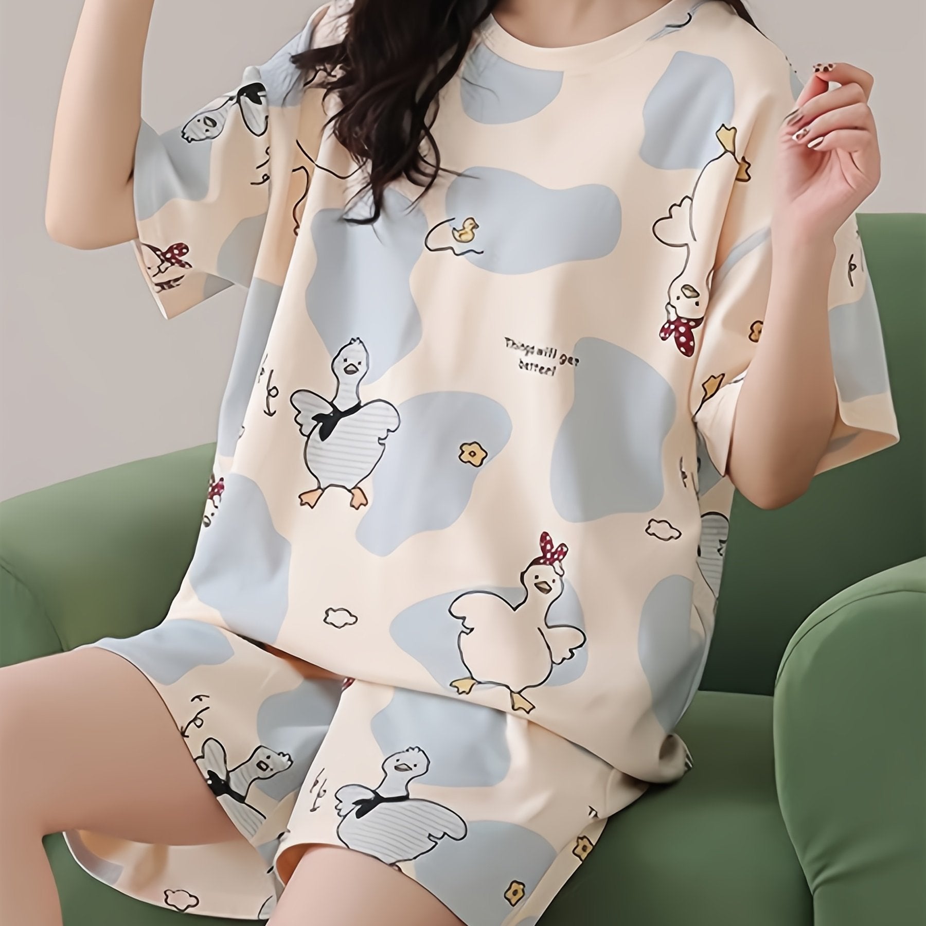 Duck print pajamas