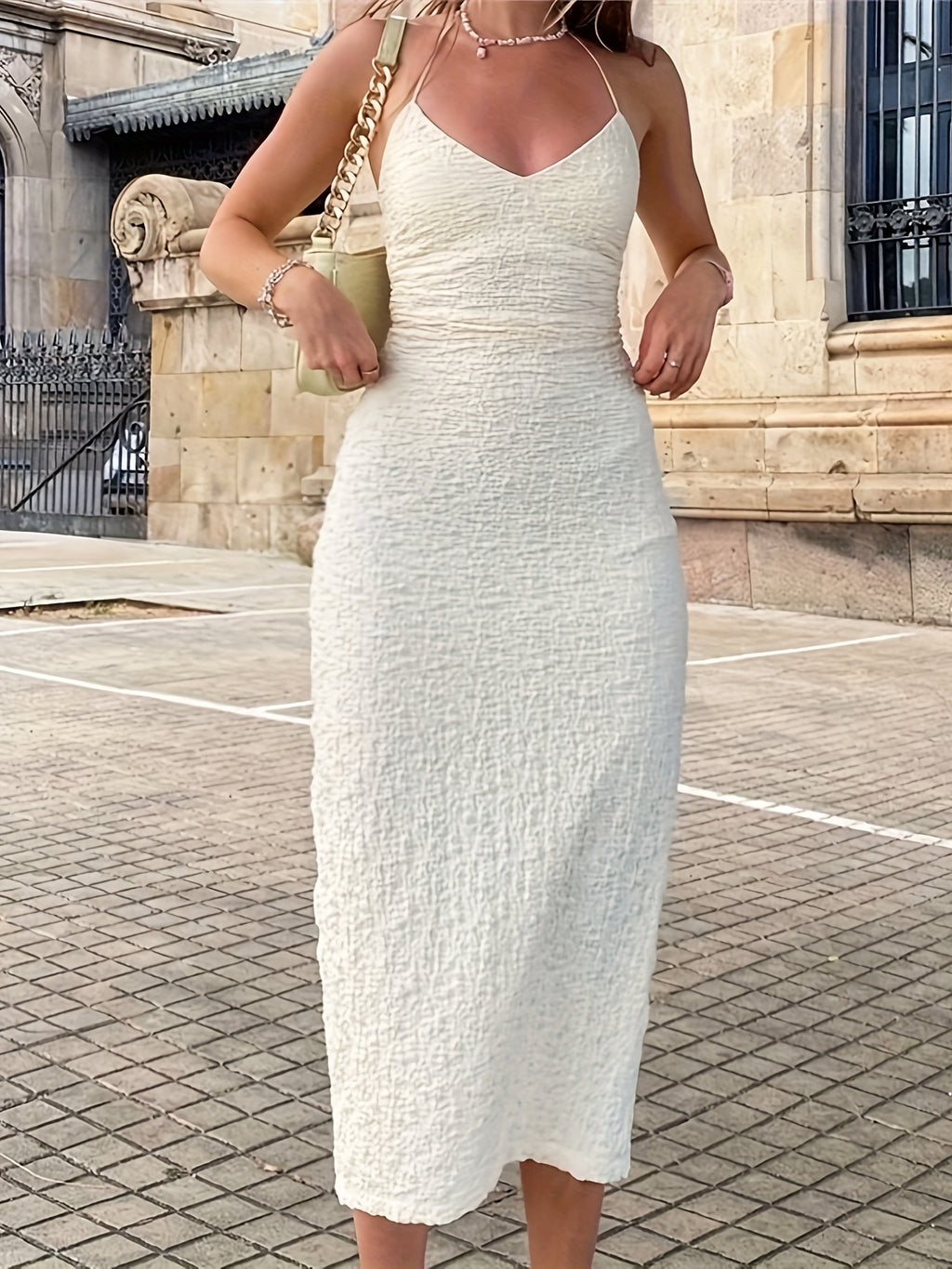 Sexy women’s off-shoulder deep V-neck dress
