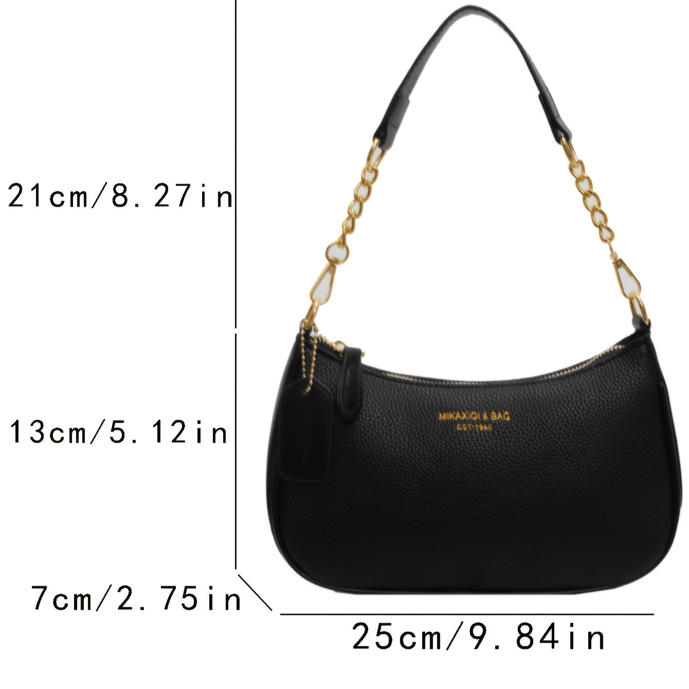 Handbag with 2 removable straps