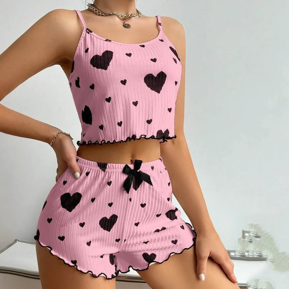 Two-Piece Set Summer Thin Pajamas Homewear Set