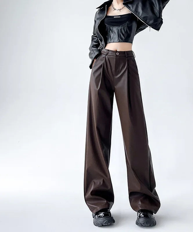 Elegant faux leather pants