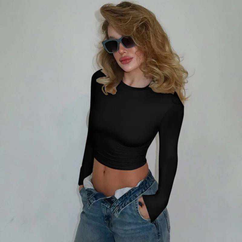 Long sleeve cropped shirt