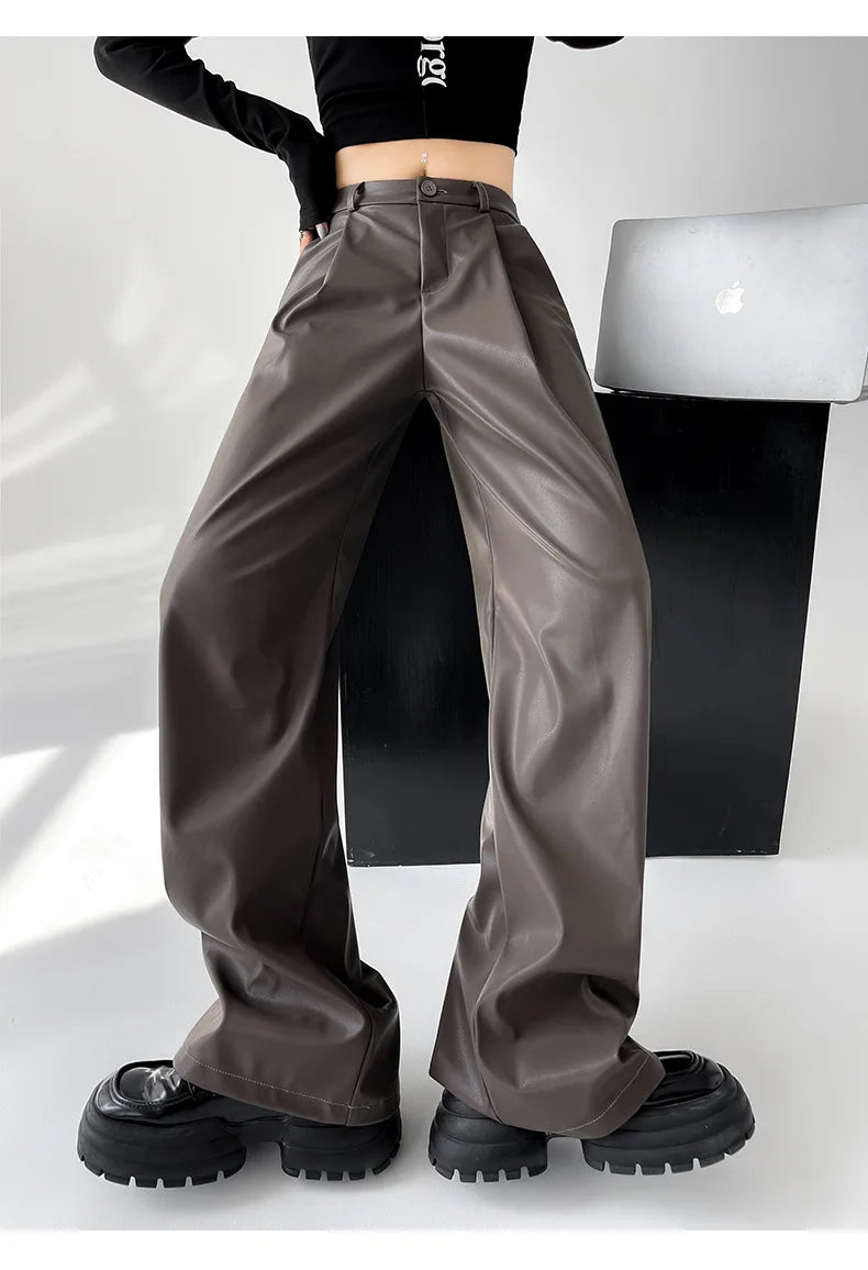 Elegant faux leather pants