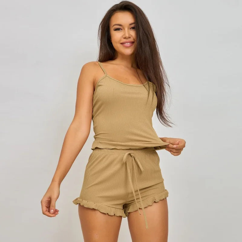 Summer New Women's Sexy Pajamas Two-piece Set
