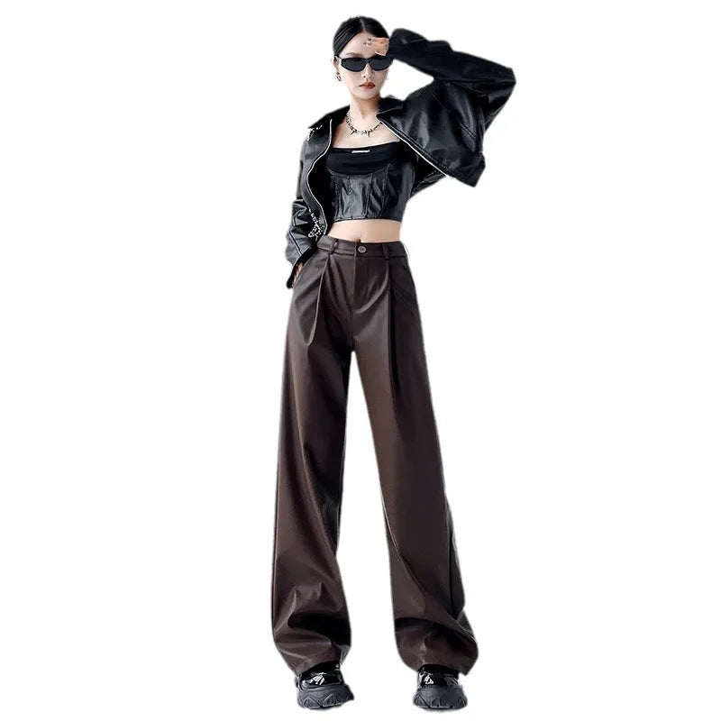 Elegant faux leather pants