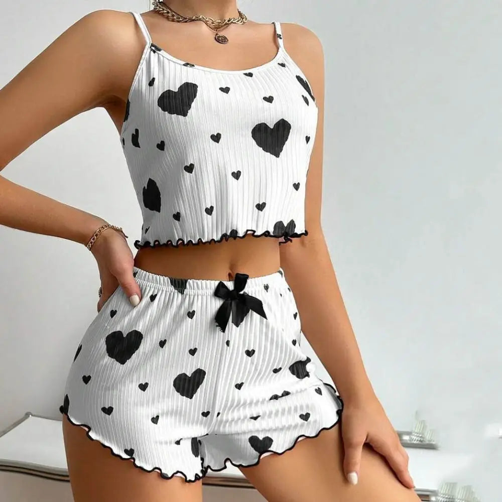 Two-Piece Set Summer Thin Pajamas Homewear Set