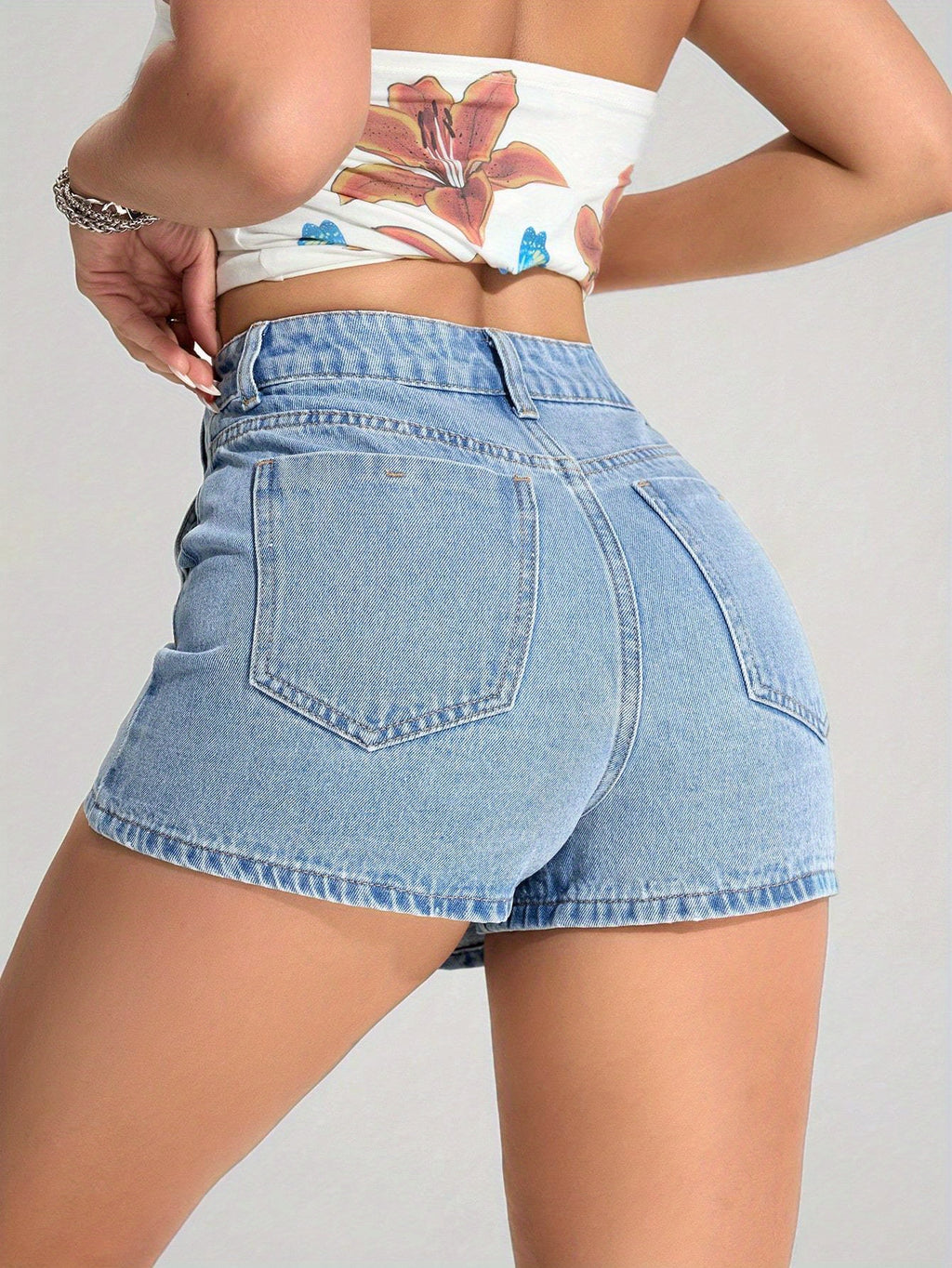 Denim skirt short