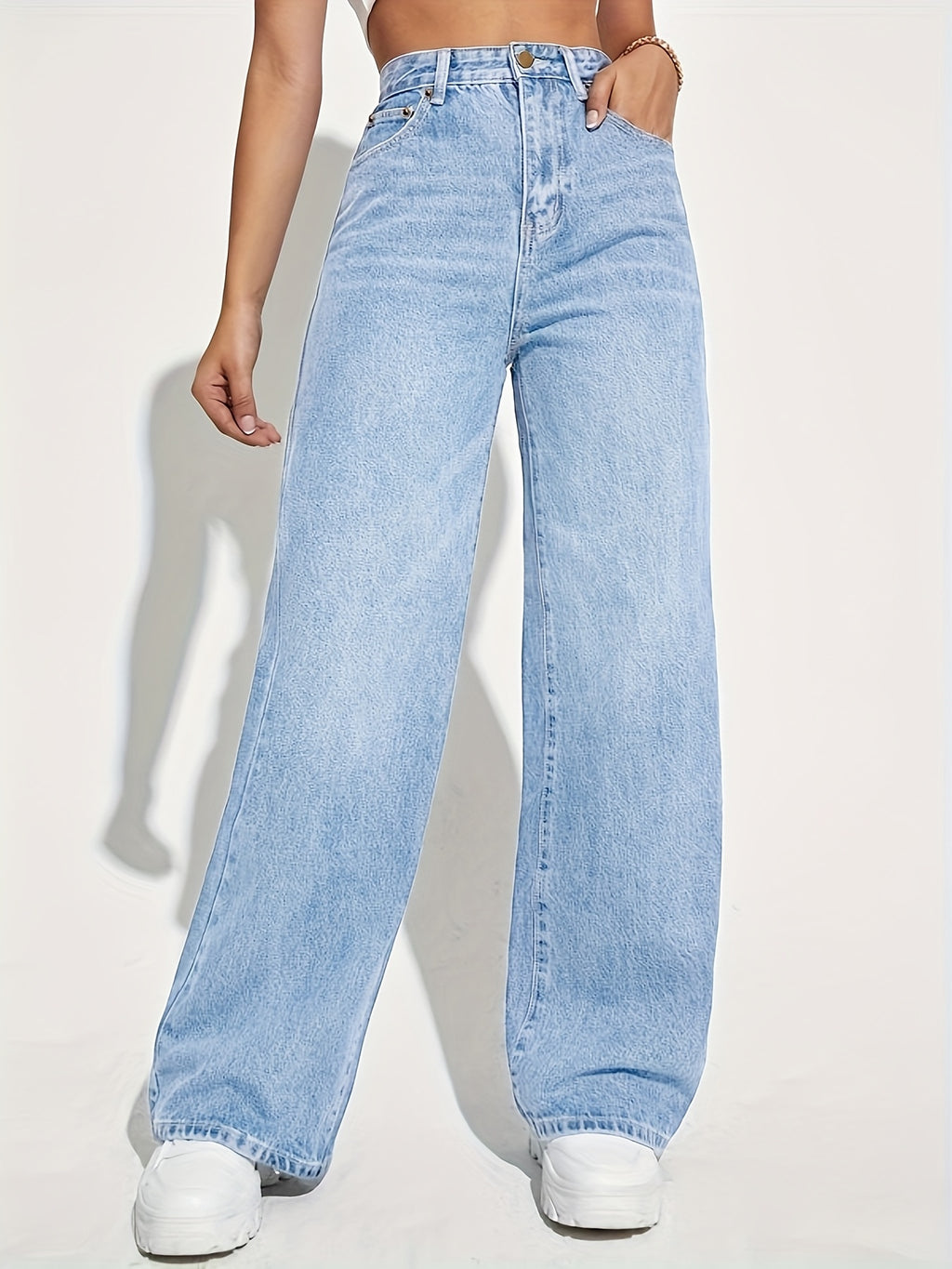 women’s high-waisted wide-leg jeans