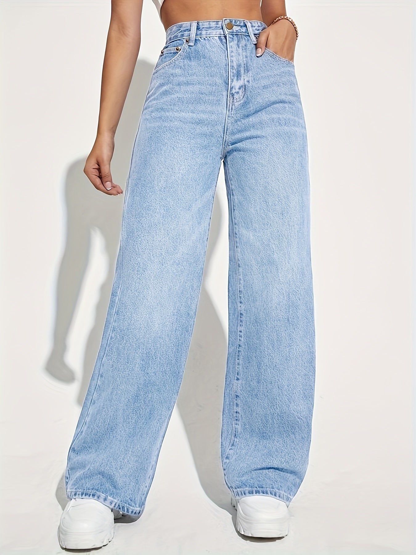 women’s high-waisted wide-leg jeans