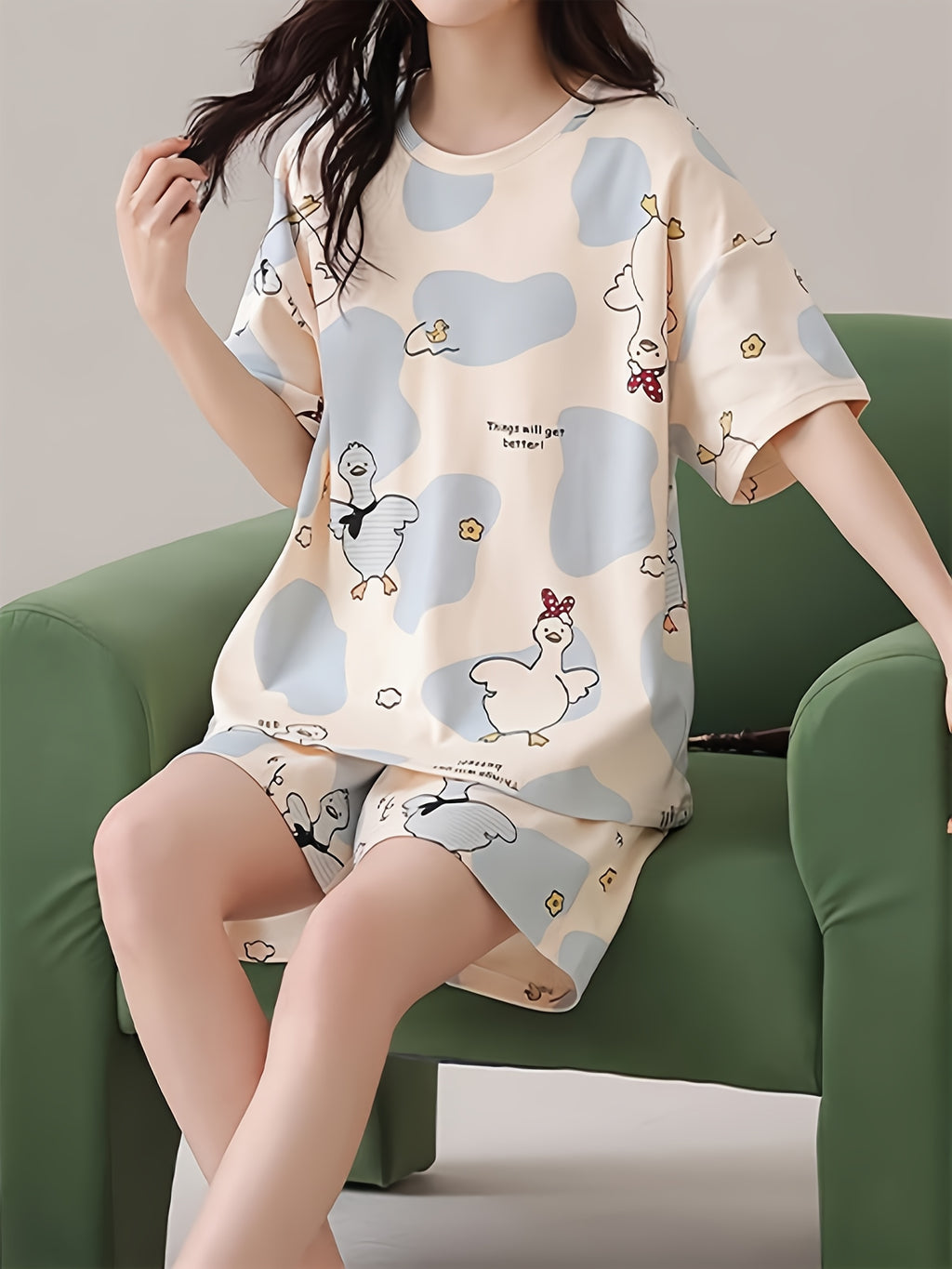 Duck print pajamas