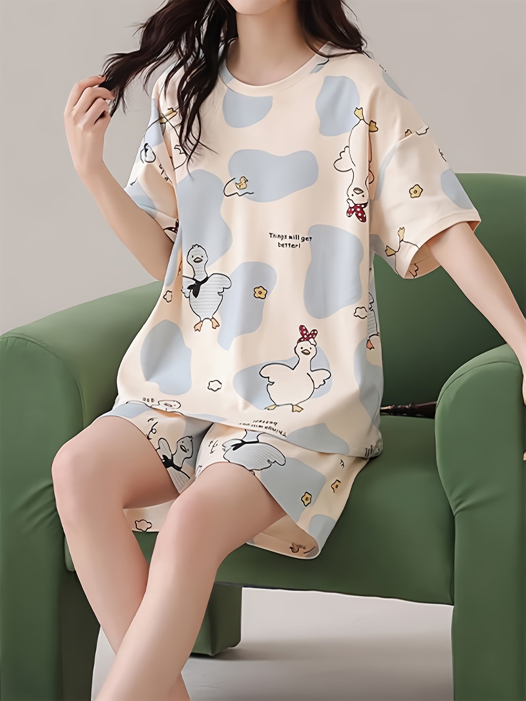 Duck print pajamas