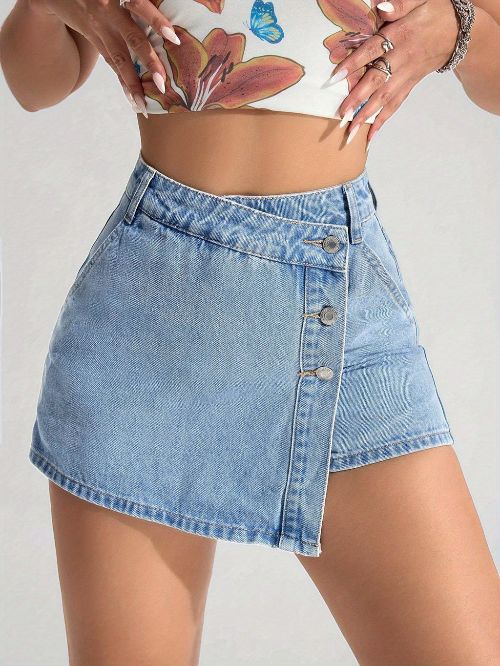 Denim skirt short