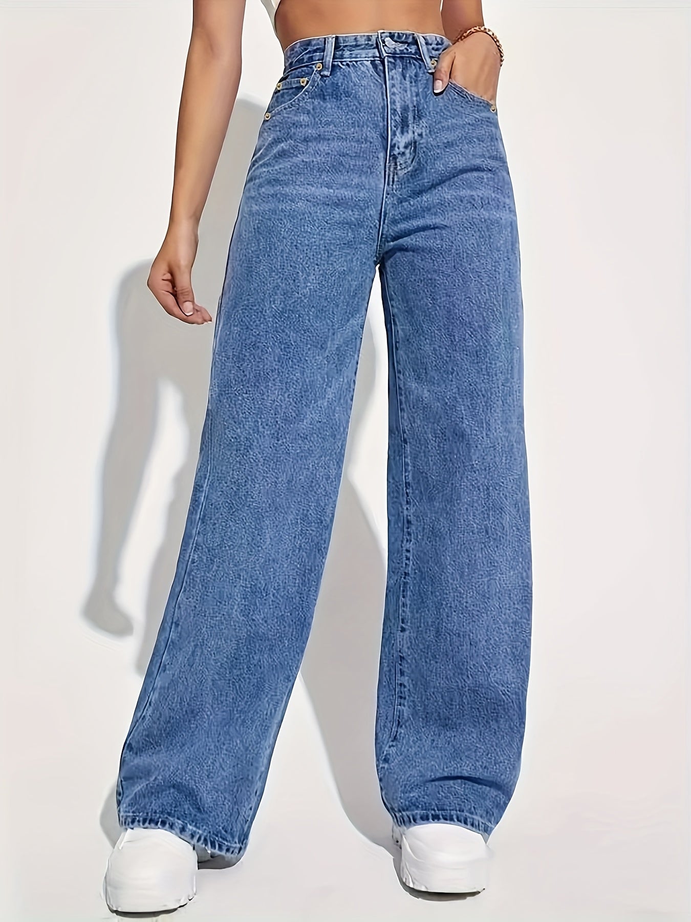 women’s high-waisted wide-leg jeans