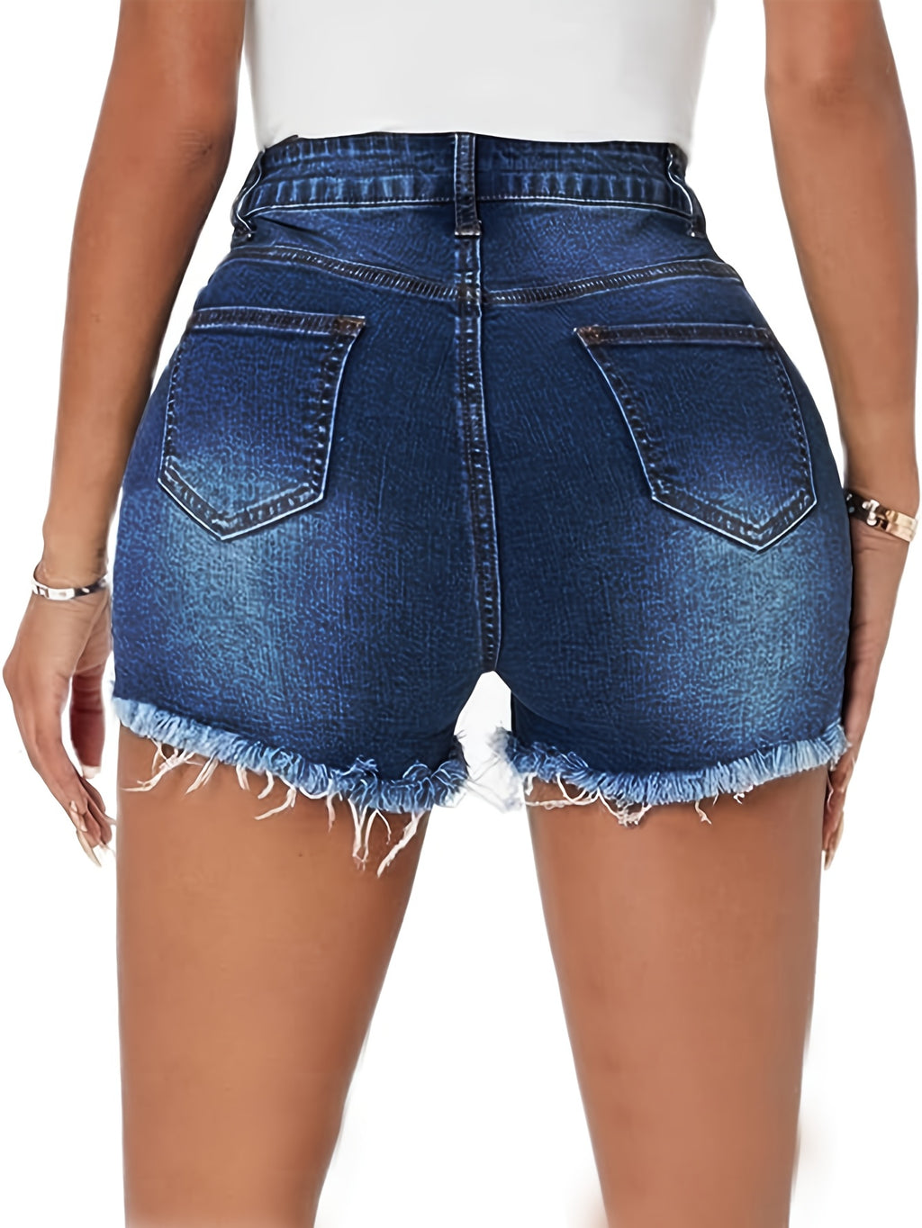 High Waisted Stretch Ripped Jeans for Women