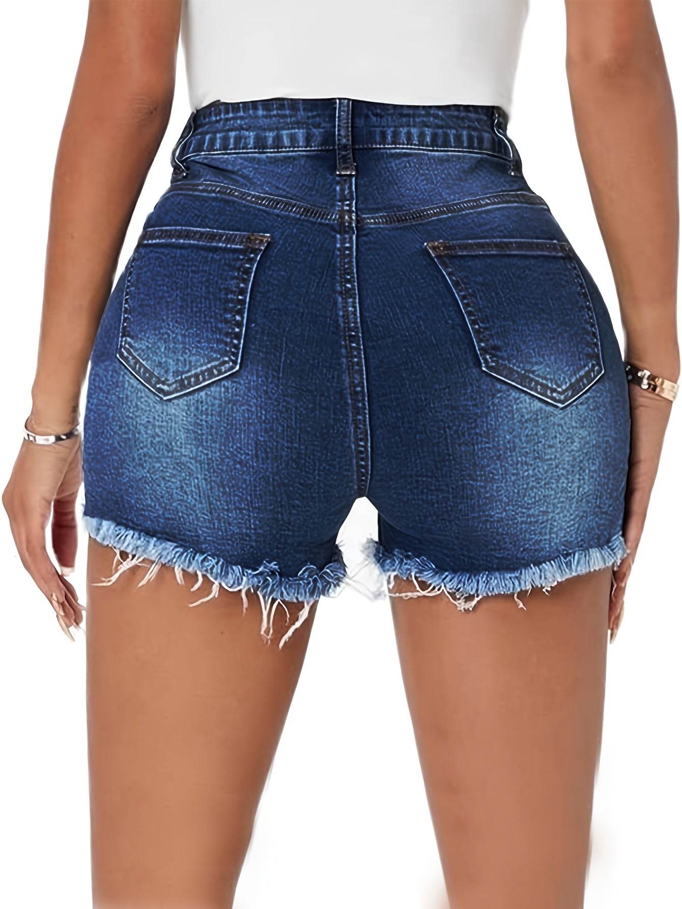 High Waisted Stretch Ripped Jeans for Women