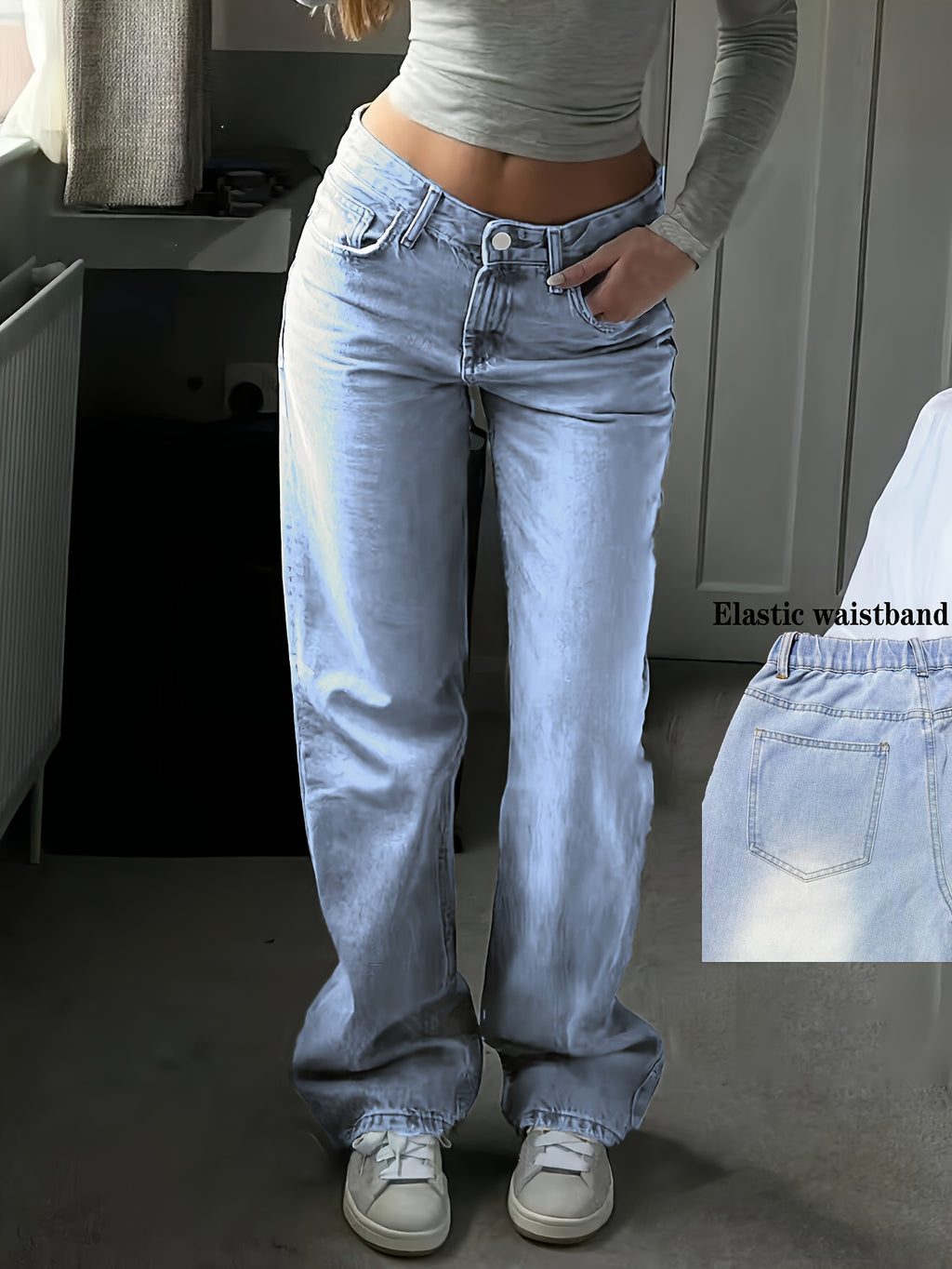 women’s high-waisted wide-leg jeans